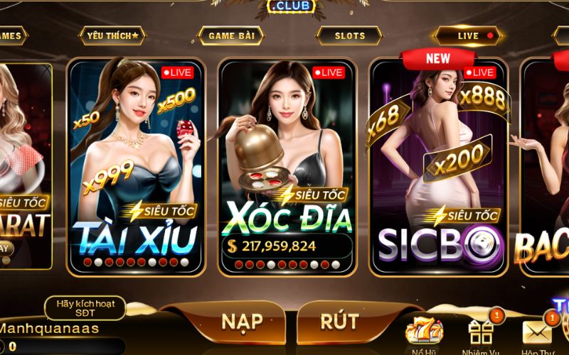 live casino HitClub bàn cược trực tiếp
