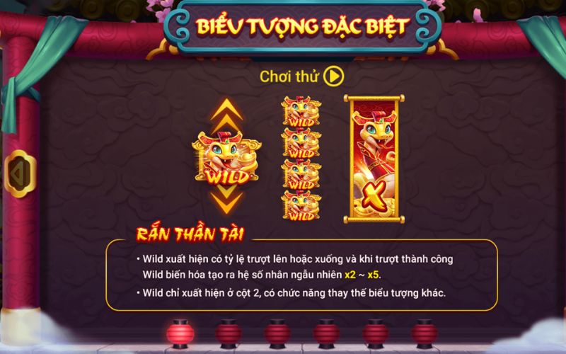 Biểu tượng rắn vàng trong game Ất Tỵ Phú Quý