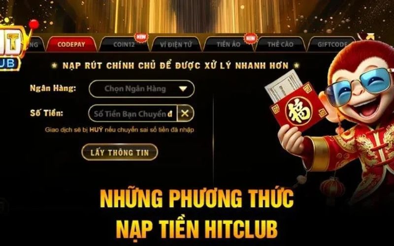 Giao diện rút tiền tại Hitclub với thao tác nhanh và an toàn